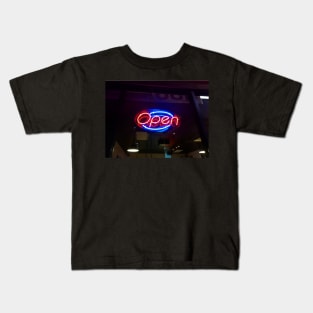 Open Neon Sign Kids T-Shirt